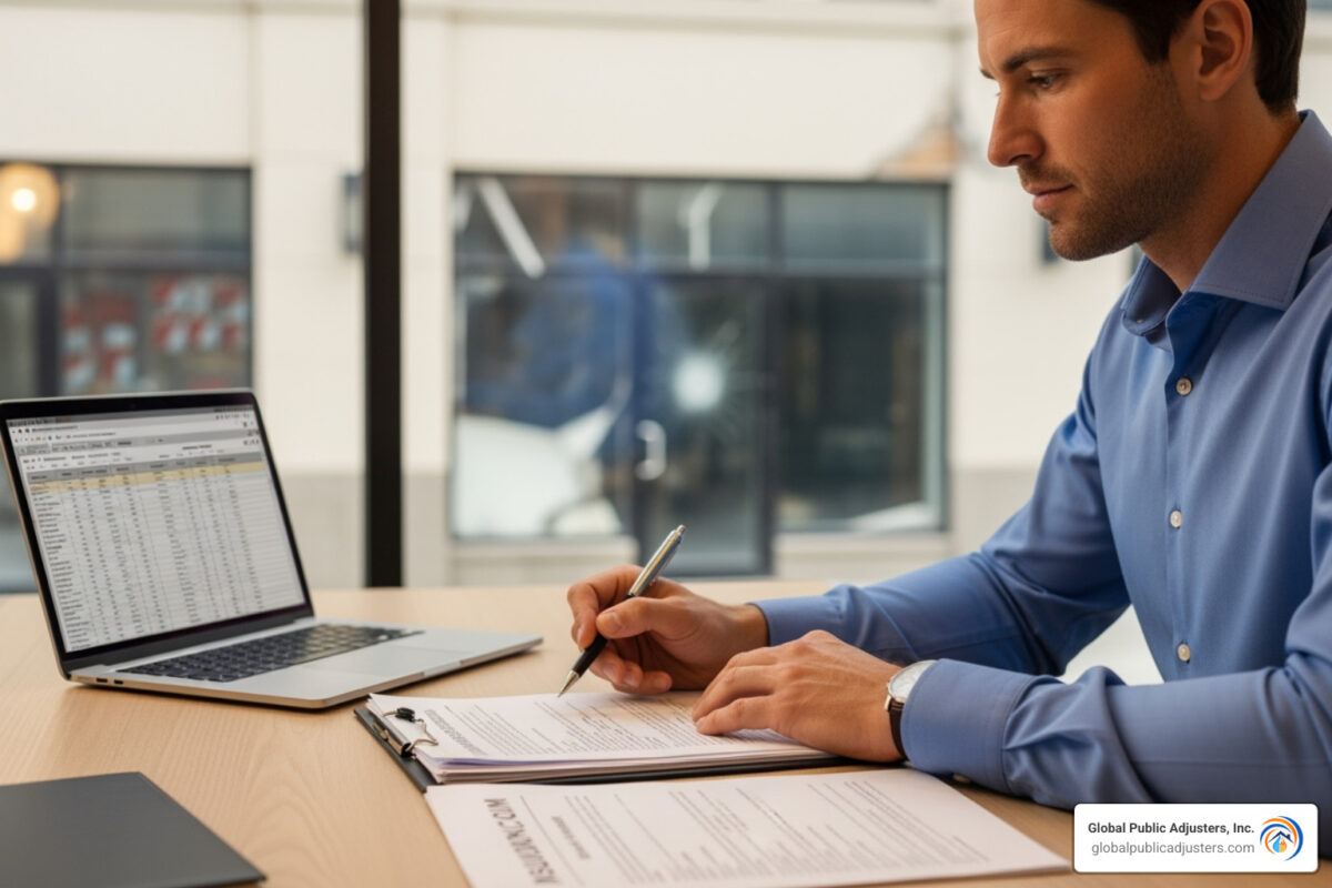 Commercial insurance claims process