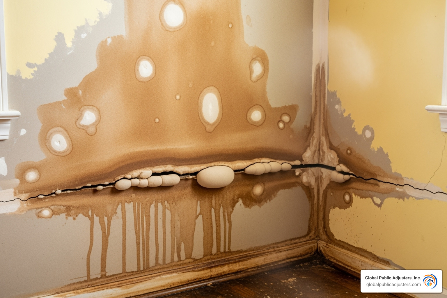 Drywall water damage