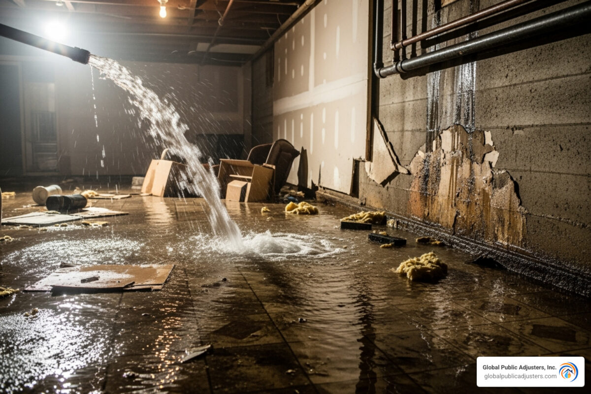 average insurance claim for burst pipe