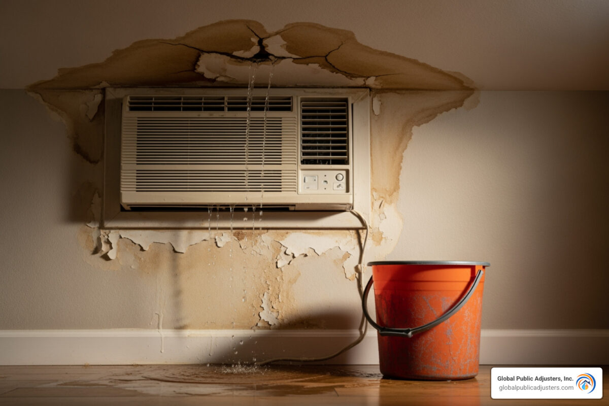ac leak damage insurance claim