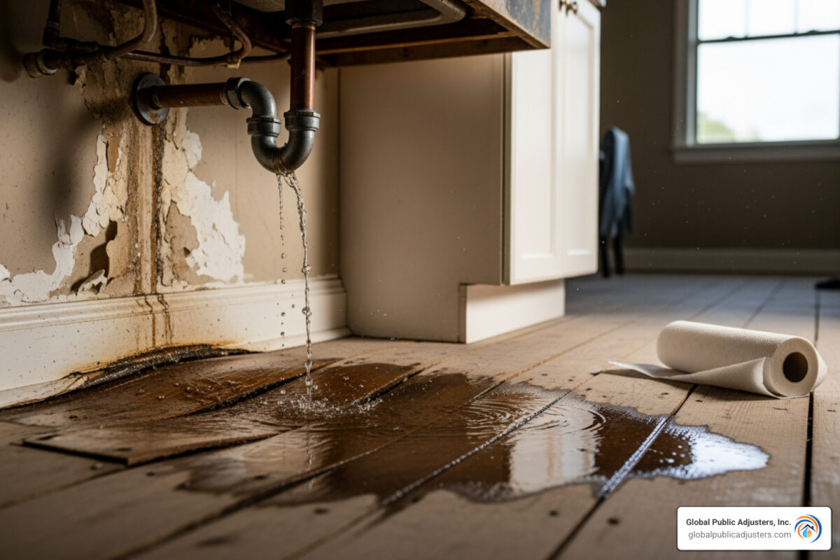 plumbing leak insurance claim