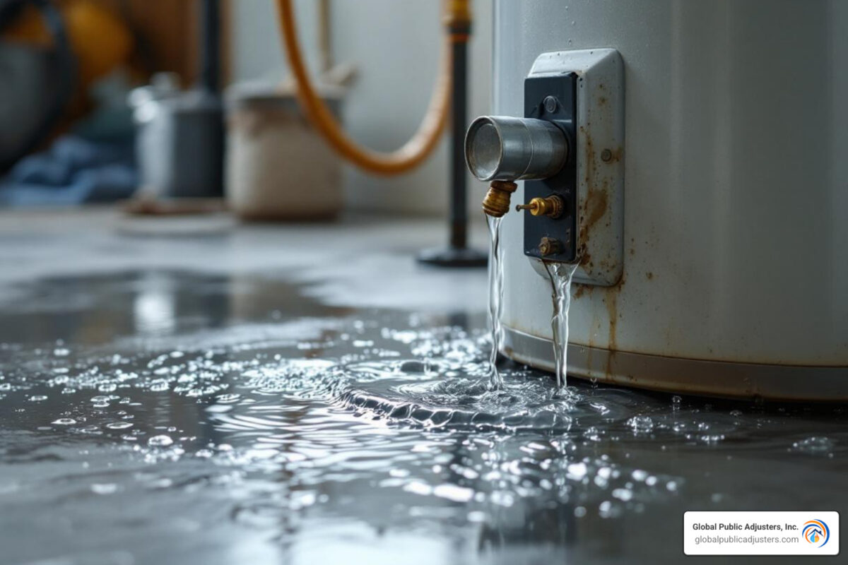 hot water heater leak