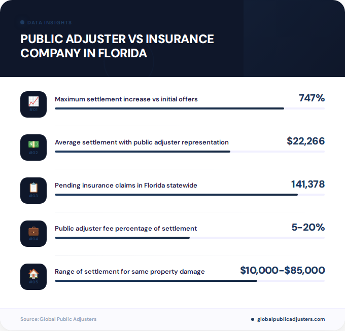 Key facts about public adjuster vs insurance company in Florida