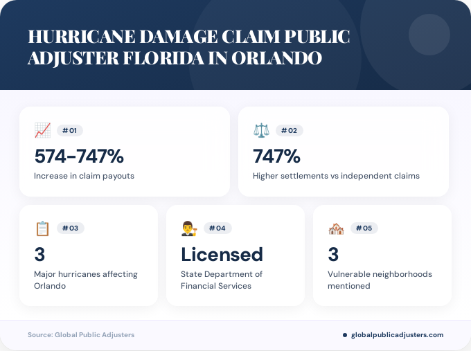 Key facts about hurricane damage claim public adjuster florida in Orlando