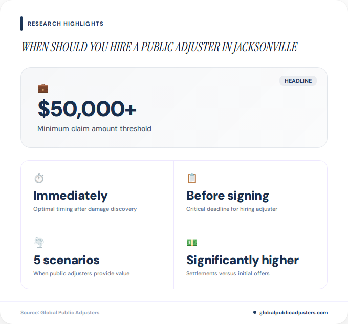 Key facts about when should you hire a public adjuster in Jacksonville