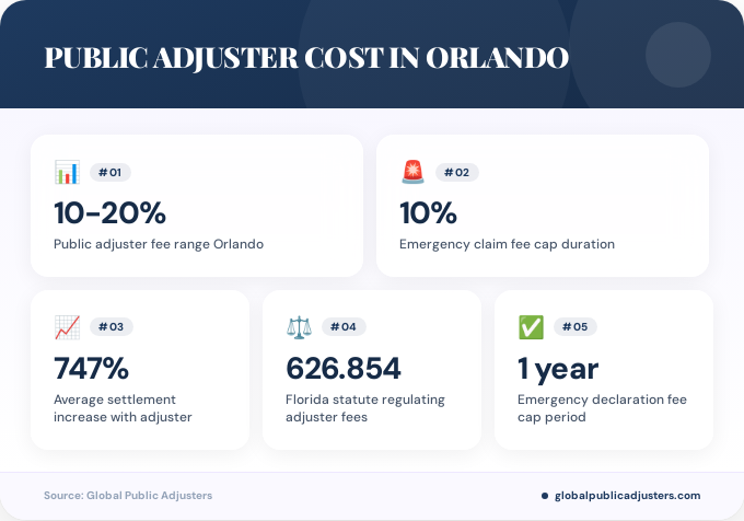 Key facts about public adjuster cost in Orlando