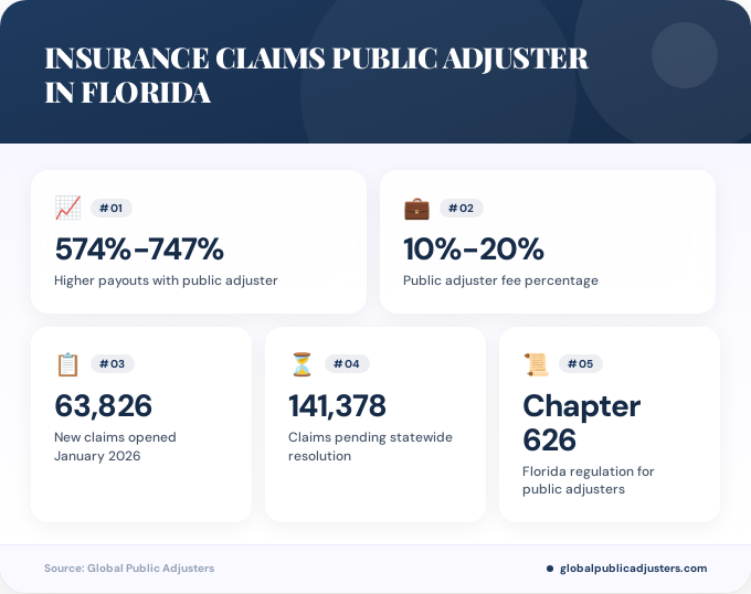Key facts about insurance claims public adjuster in Florida