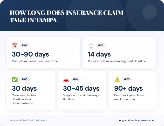 Key facts about how long does insurance claim take in Tampa