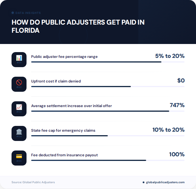 Key facts about how do public adjusters get paid in Florida