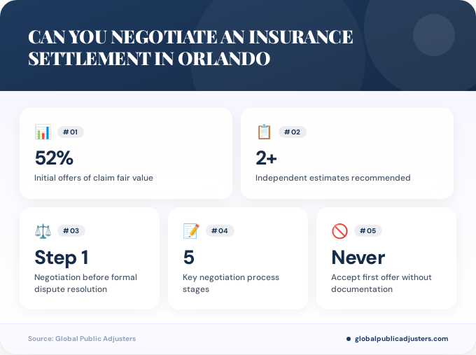 Key facts about can you negotiate an insurance settlement in Orlando
