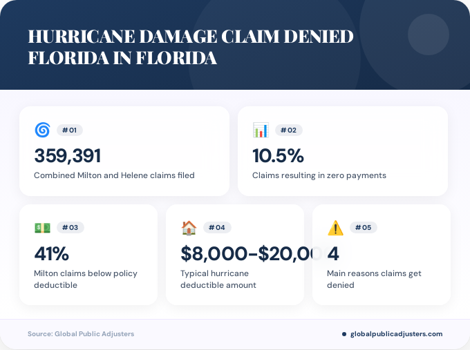 Key facts about hurricane damage claim denied Florida in Florida