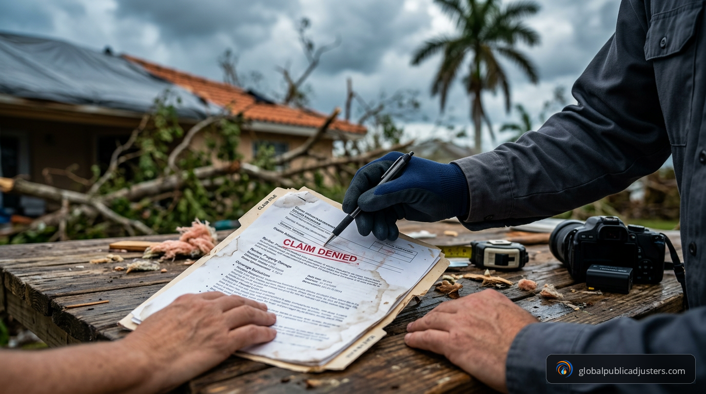 hurricane damage insurance claim denied florida in Florida