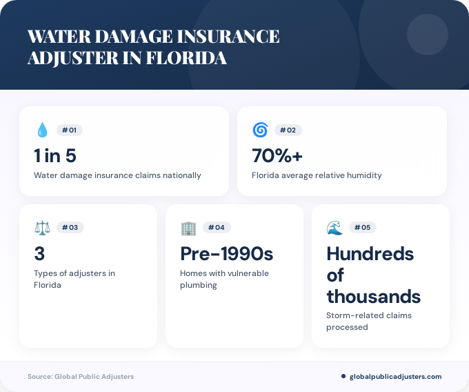 Key facts about water damage insurance adjuster in Florida