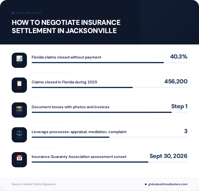 Key facts about how to negotiate insurance settlement in Jacksonville