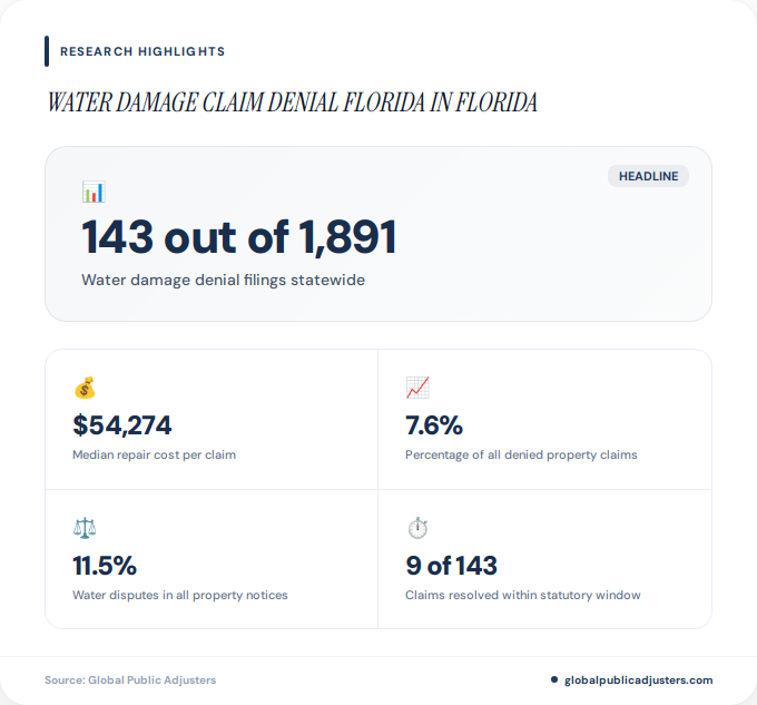 Key facts about water damage claim denial Florida in Florida